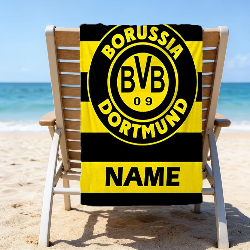 1pc Football1 Beach Towel with Custom Name, Beach/Swimming/Bath/Picnic/Camping Towel, Suitable for Seaside Beaches