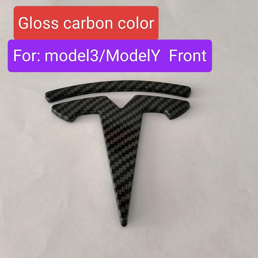 ABS 1PCS 2PCS 3PCS Car Front For Tesla ModeY Model3 Hood Cover Emblem h Sticker Styling Body Rear Trunk Badge Decal Accessories