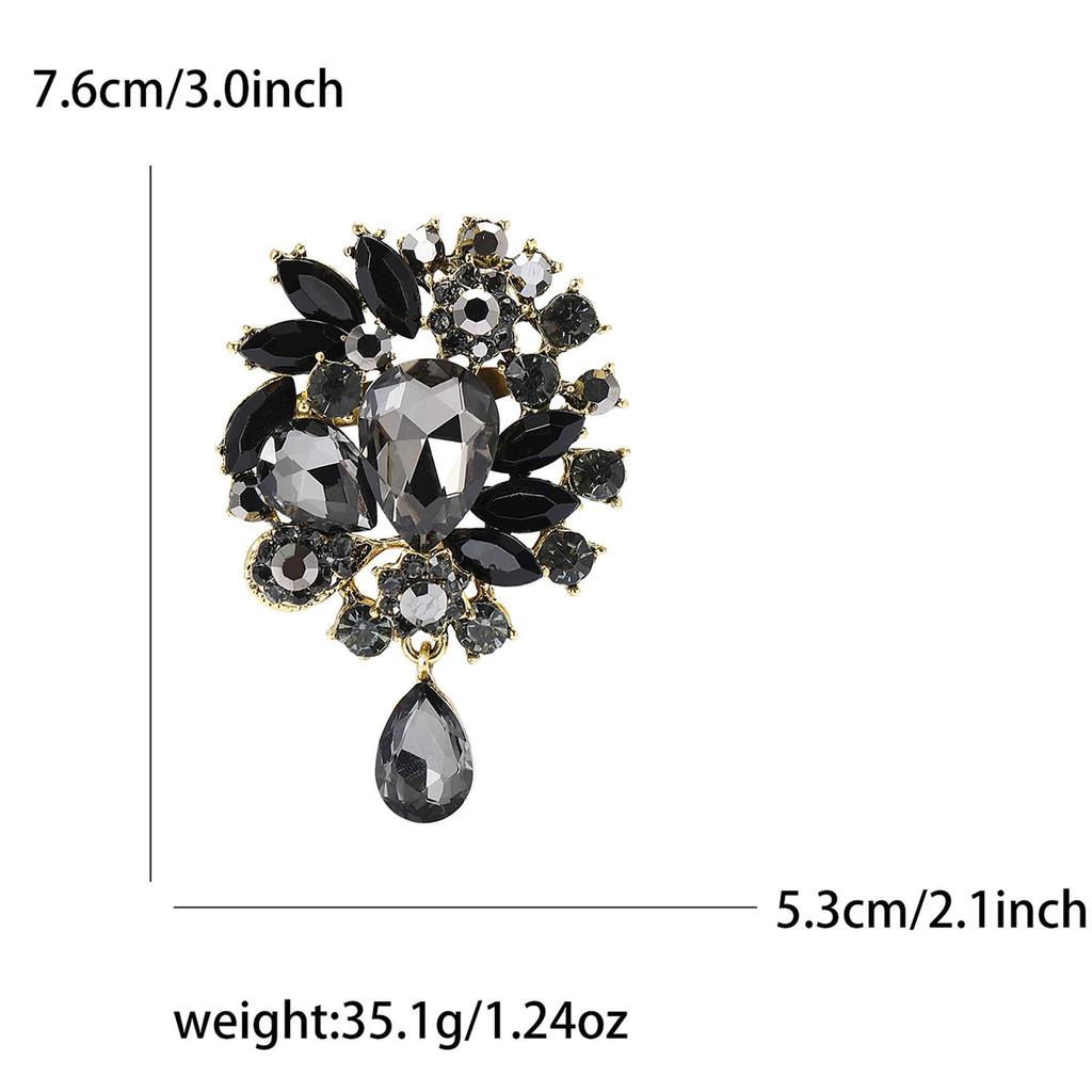 Elegant Rhinestone Alloy Brooch - Versatile Medium-Sized Corsage Pin for Women's Fashion