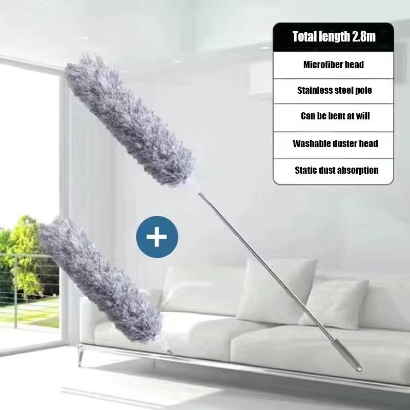 2.8-Meter Retractable long-Handled Fiber Duster For Household Cleaning And Dust Removal Electrostatic Dust Removal Set