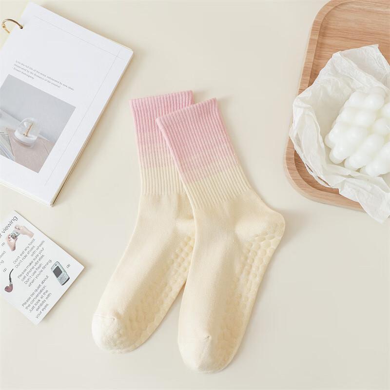 Women s Gradient Anti-Slip Yoga Pilates Socks One Size (5 Pairs)