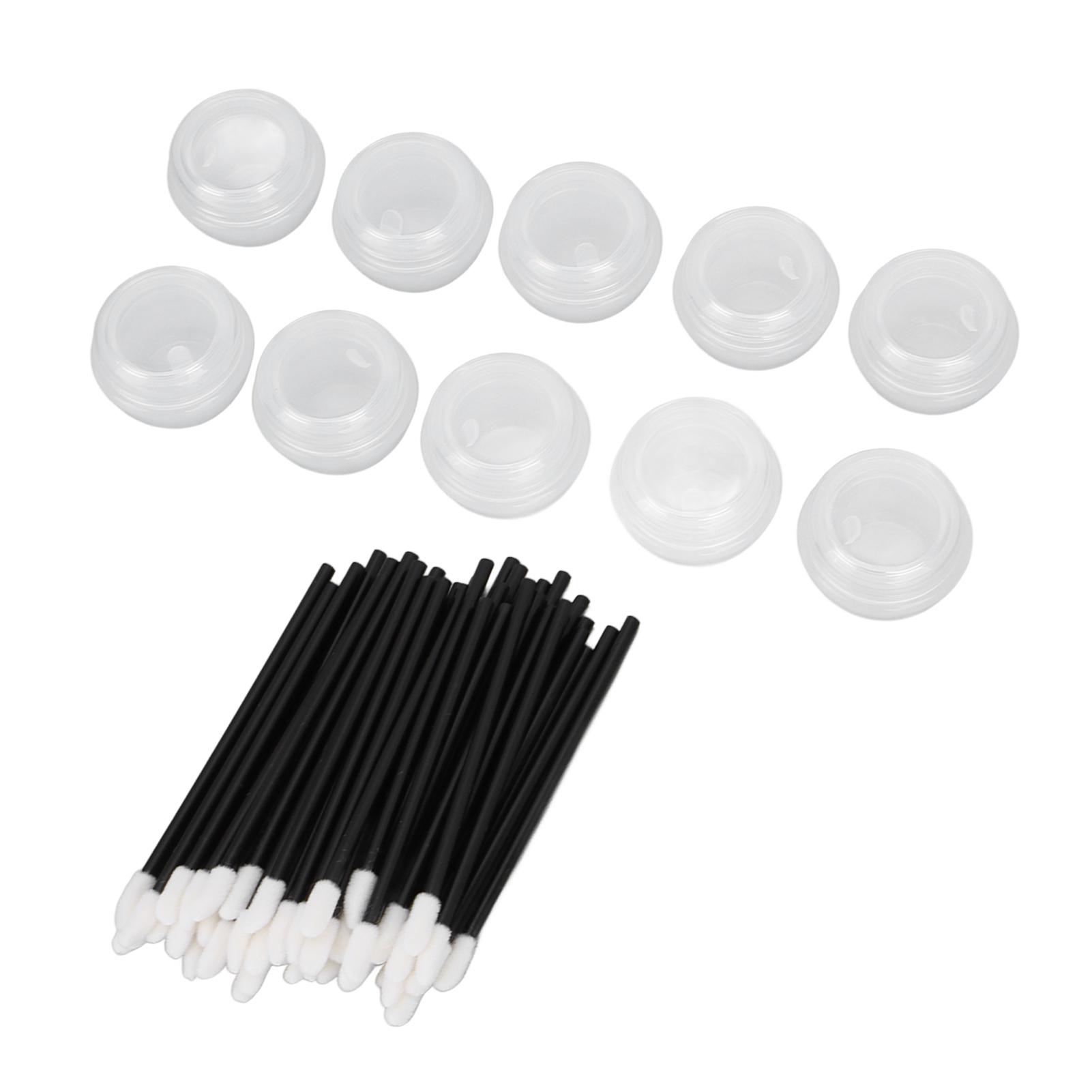 

Lipstick Wands Tool Kit 50PCS Disposable Lip Wands and 10PCS Empty Jar for Home DIY Travel and