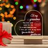 1PC Acrylic Luminous Ornament Photography Accessories, USB Base, Grandma Gift, Heart Figurines