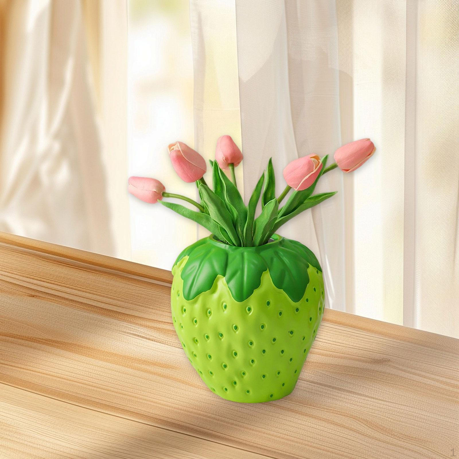 

Strawberry Decorative Container with Green Leaves Candy Holder for Wedding Centerpiece зелений