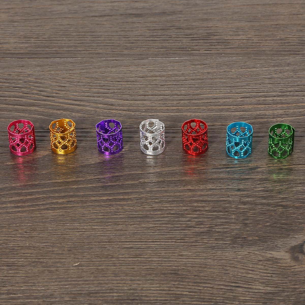 

50 шт., несколько стилей, косичка для волос, регулируемые полые трубки, красочные алюминиевые свободные бусины для изготовления ювелирных изделий, очаровательное украшение 10*10mm mix color