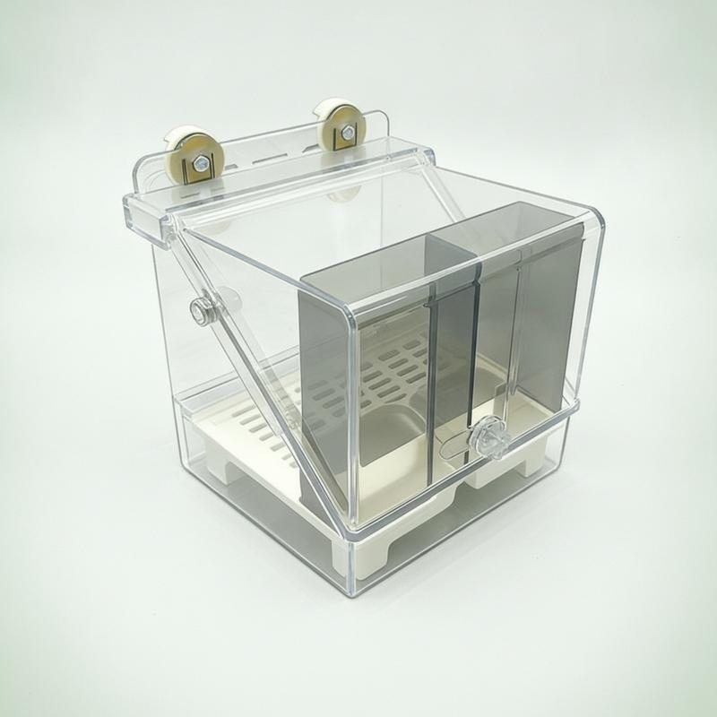 Cage Feeder Bowl Clear Bird Feeding Bowl Cage Bird Bath Compact Acrylic Pet Bath Transparent for Small Pets