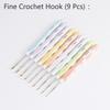 9pc/set DIY hand woven yarn creative crochet tool, knitting needles, TPR plastic handle aluminum crochet hook set, 0.8mm-2.75mm