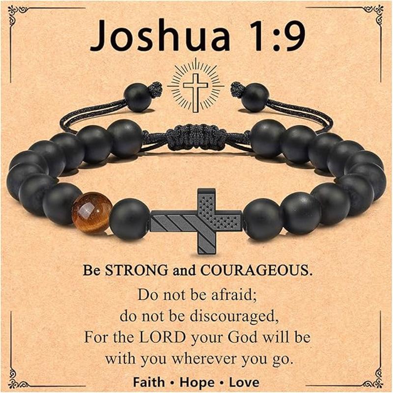 JYL TS Bracelet  Men's American Flag Cross Eye Boosts Patriotism & Luck