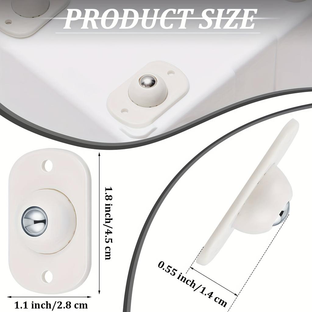 Selbstklebende Mini-Rollen, 360° Schwenkräder für Küchengeräte, Büro-Mülleimer, Aufbewahrungsboxen & kleine Möbel