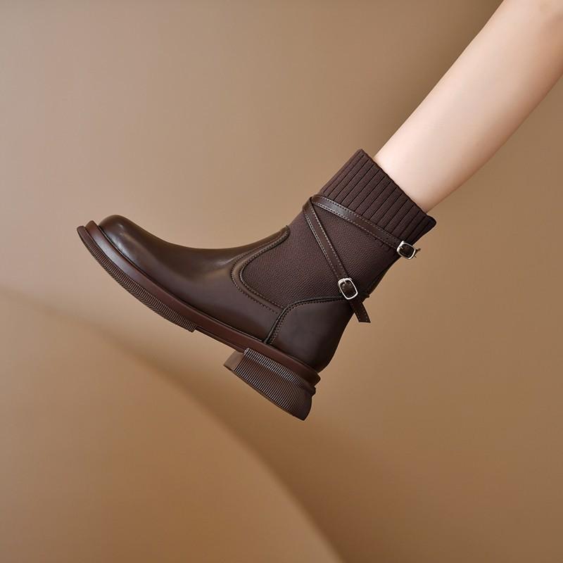 Martin boots children autumn winter autumn short boots women's socks boots thick heel thin boots small ankle boots