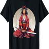 Samurai Girl Vintage Retro Sakura Cherry Blossom T-Shirt(131)