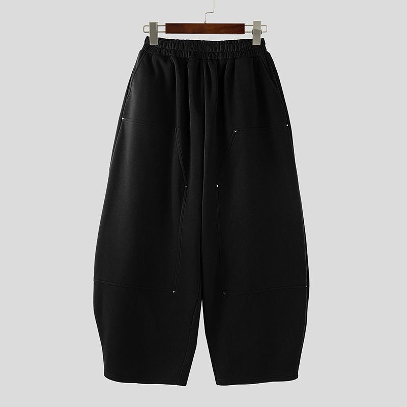 INCERUN Autumn Winter Men Elastic Waist Casual Long Baggy Pants Trousers