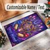 Witchcraft Theme Crystal Velvet Rug Personalized Custom Name Text Soft Floor Mat Home Decor