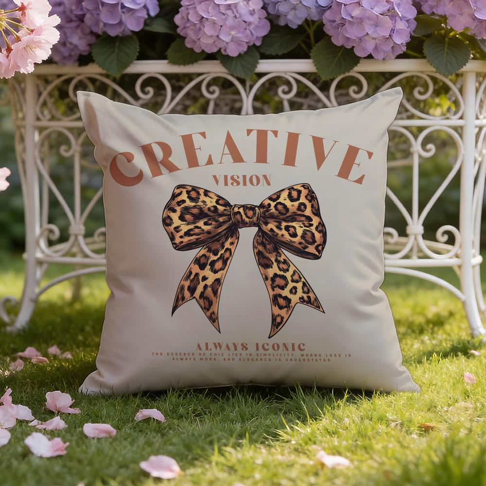 Korean T-Trendy Bow Cushion Cover Home & Car Dual-Scene Pillow Cover: Reversible for Premium Comfort