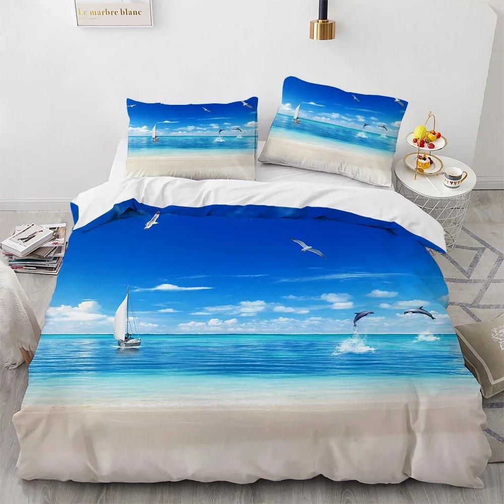 Comforter Cloud Sky Queen Size Set Blue Skyswhite Cloudsrainbow Bedding Soft Microfiber Comforter Bedding Sets