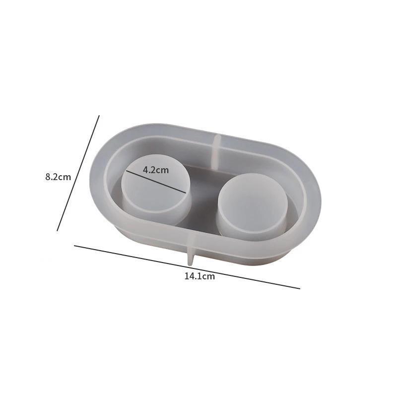 1hole/2holes/3holes Round Candle Holder Silicone Mold Cement Candlestick Mould DIY Plaster Epoxy Resin Handicraft Molds Home Dinner Decor