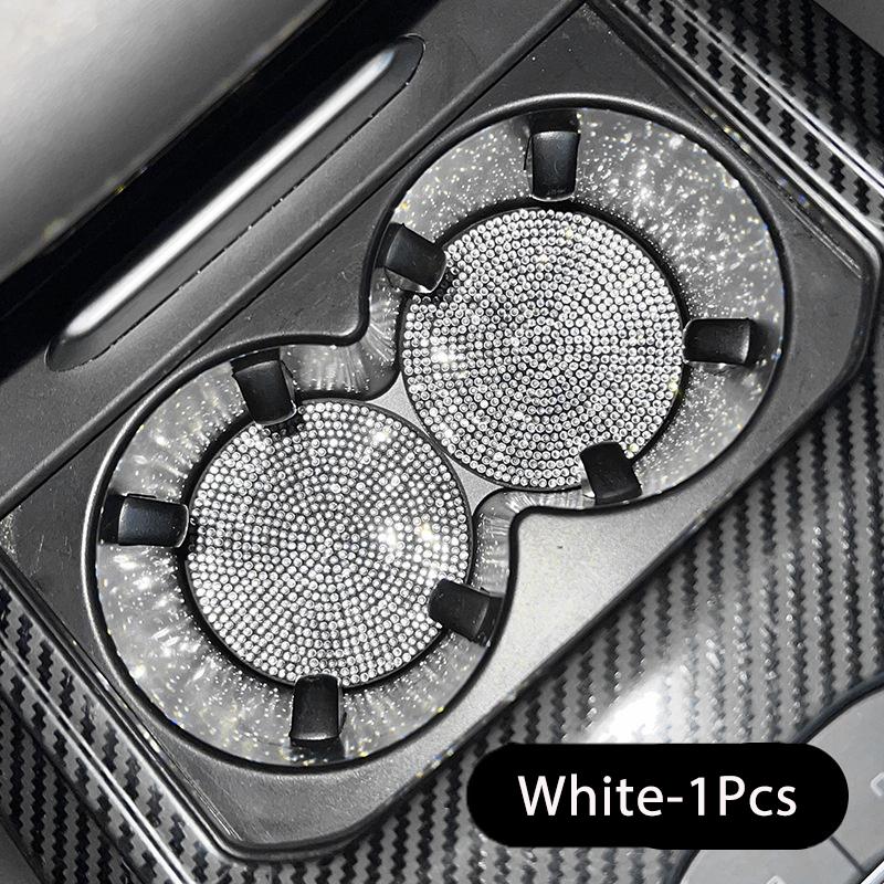 Multifunctional Car Diamond Coaster Water Cup Slot Non-Slip Mat Silica Pad Cup Holder Mat Auto Interior Decoration Accessories