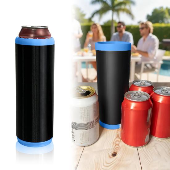 Dual Can Holder for Beer Soda Insulated PLA Can Cooler with Ergonomic Grip Quick Reload Outdoor Event Accessory