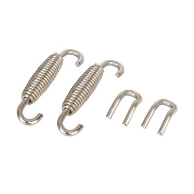 ACROPIX Motorcycle Exhaust System Muffler Spring with Pull Hook 45mm Silver Tone 2pcs