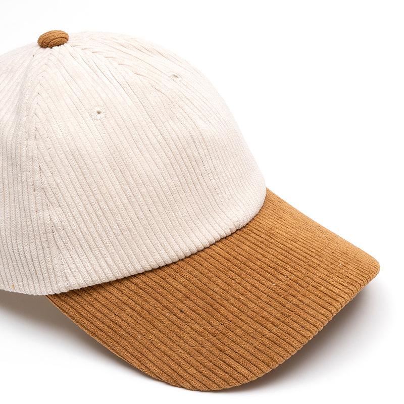 Baseballcaps Dame Høst Vinter Fargeblokk Kordfløyel Lappeteppe Caps Utendørs Solhatt