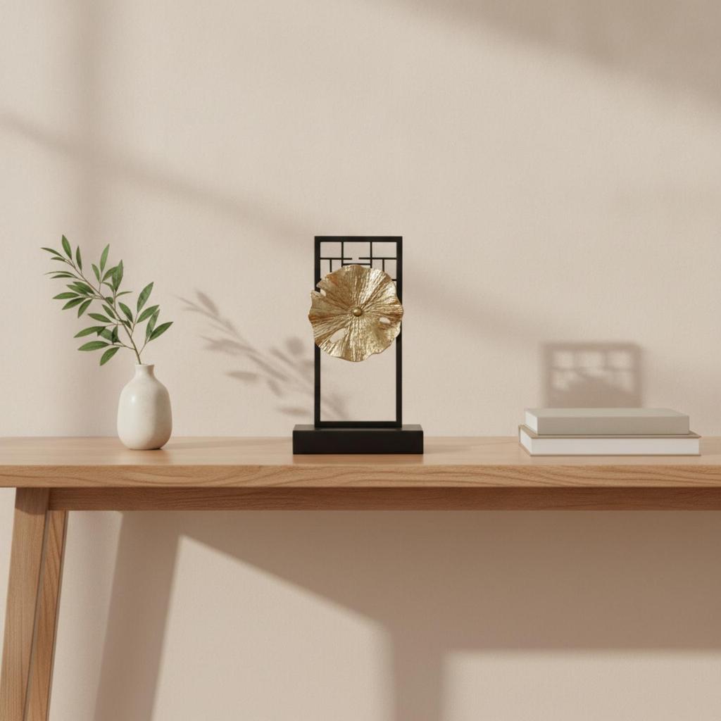 Lotus Leaf Decorative Stand Sculptural Home Decoration Slim for Study