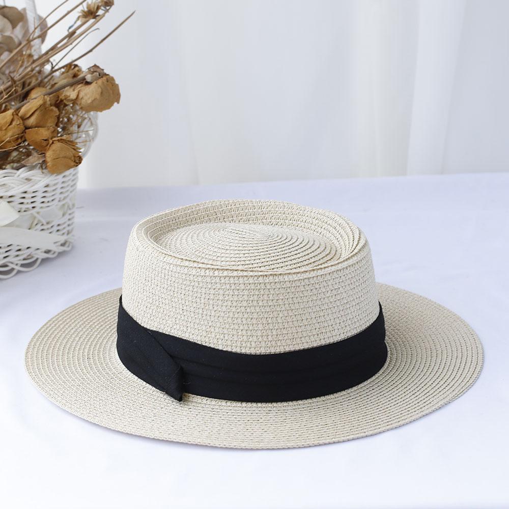 2026 ersatile Hat Panama flat brimmed sun hat bucket hat UV Protection sun hat For Beach Mini Bow Vacation handmade straw hat