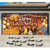 2D Spooky Halloween Witch and Pumpkins Photo Background