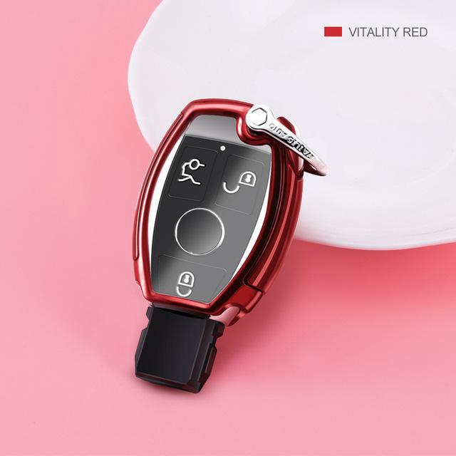 

ПК + ТПУ автомобильный брелок чехол-держатель в виде ракушки для Mercedes Benz ABRG Class GLK GLA W204 W251 W463 W176 брелки красный