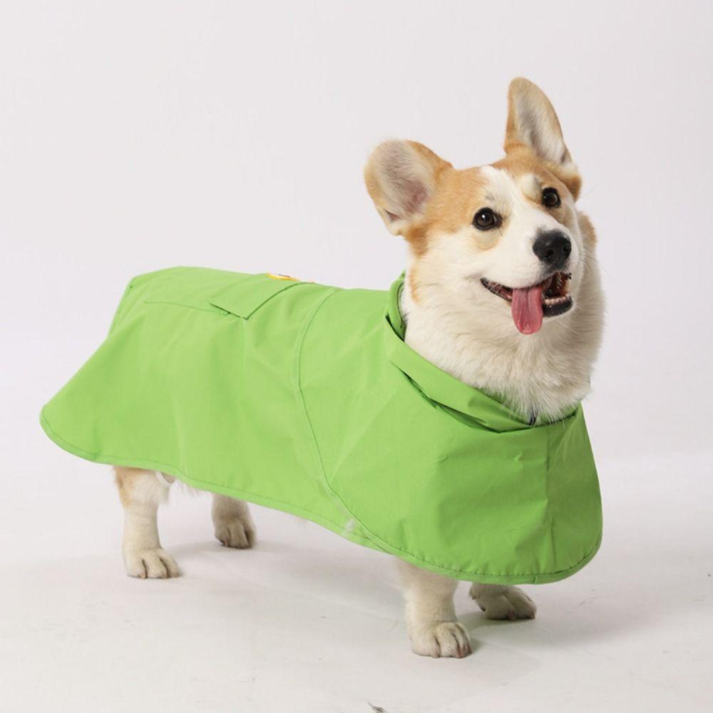 Dirt-Resistant Pet Rain Cloak Hooded Design Frog Pet Poncho Green Dog Rain Jumpsuit  Small Dogs