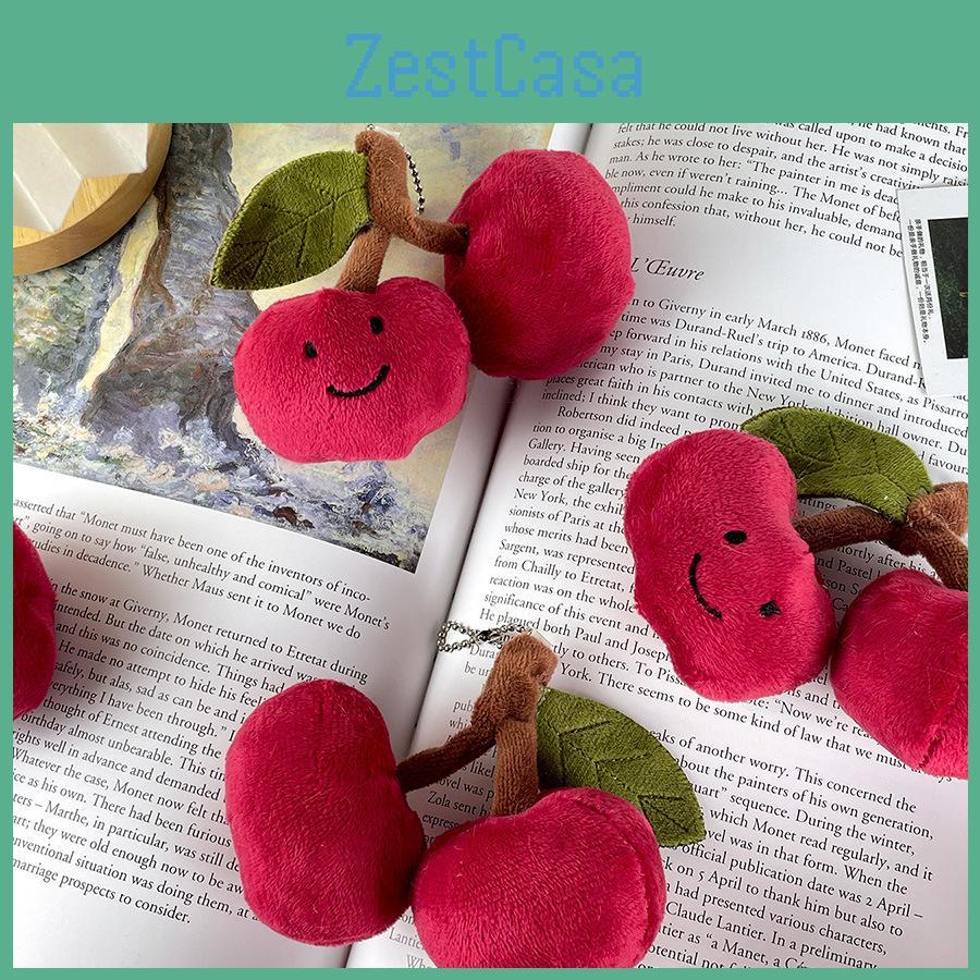 Plush Cherry Whimsical Keychain Soft Cotton Filling Perfect For Gifts Couples