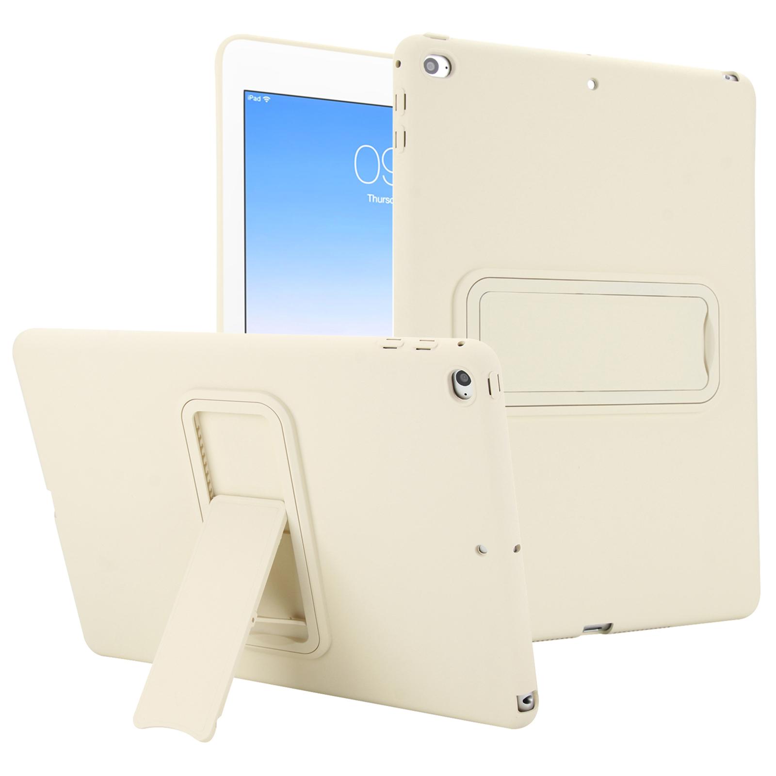 

Kickstand Tablet Case for iPad 9.7-inch (2018)/(2017)/Air 2 TPU+PC Skin-Friendly Protective Cover Beige