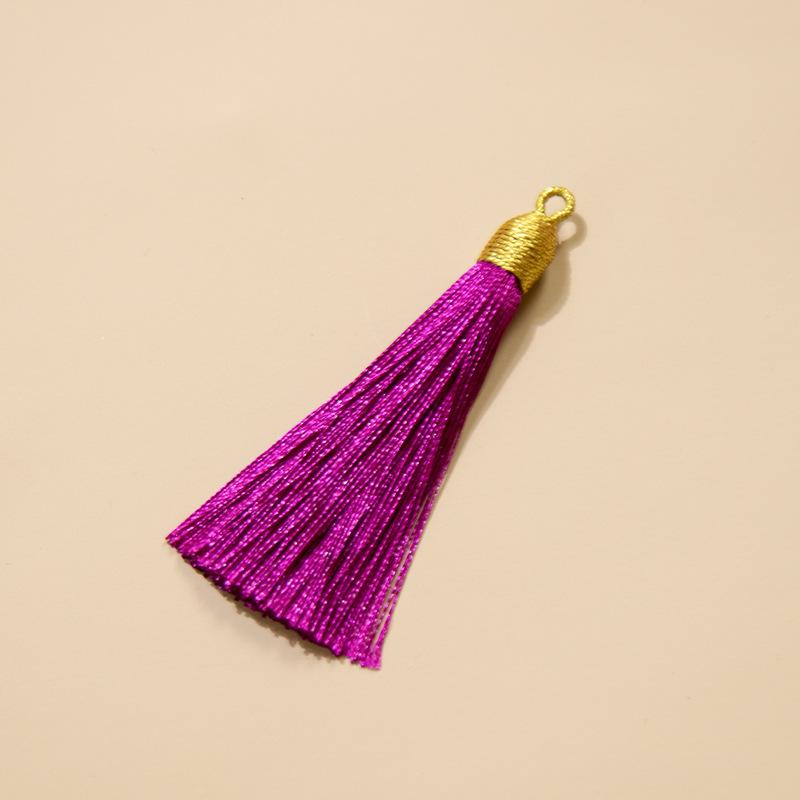 8Cm Pull Ring Gold Silk Threaded Cap Fringed Spike Polyester Fringed Antique Hanging Spike Bookmark Sachet Jewelry Accessories