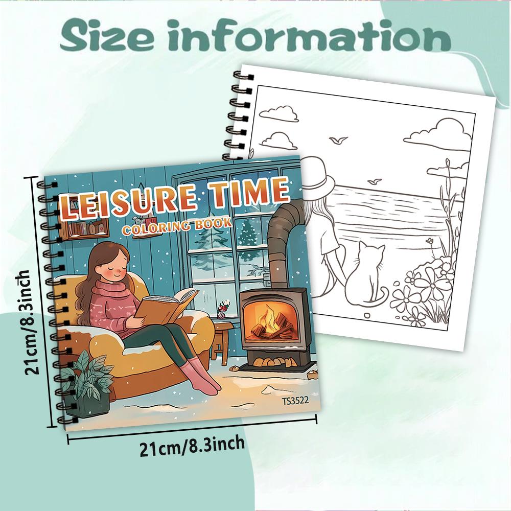 

1pc,Girls Colouring Book - Teen Colouring Book - 30 Sheets, 8.3x 8.3 inches, Adult Stress Relief, Birthday, Holiday Party Gift