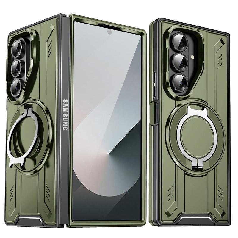 Applicable To Samsung Z Fold 7 Lingsheng Folding Anti-drop Mobile Phone Case Z Filp 7 Magnetic Rotary Bracket Protective Case