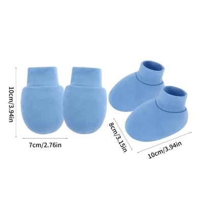 Set mit 4 Baumwoll-Baby-Anti-Kratz-Handschuhen mit elastischen Bündchen, mit weichen, atmungsaktiven Socken & Handschuhen für Neugeborene