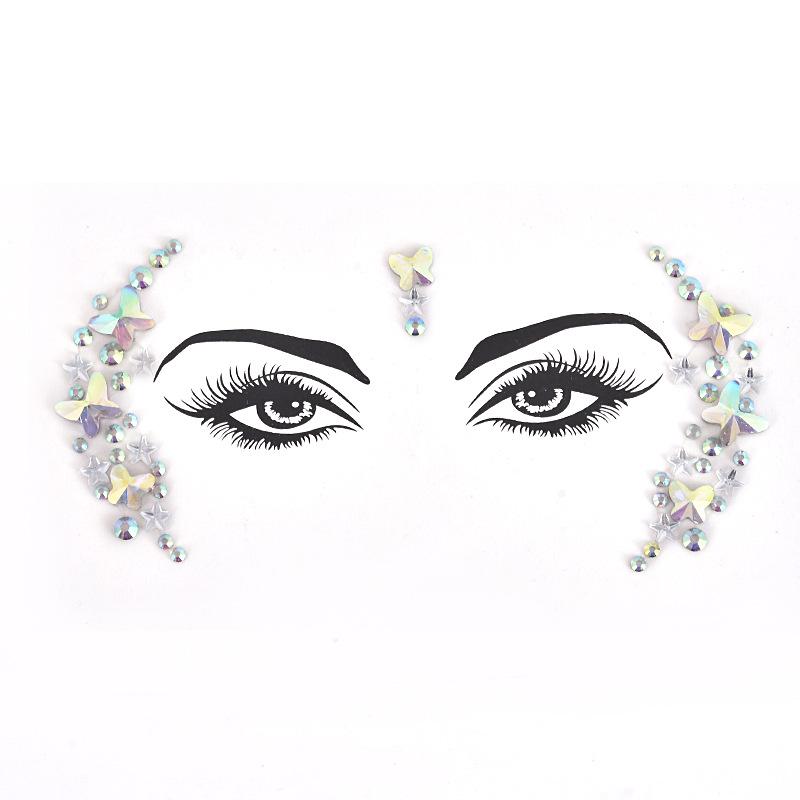 Pegatinas de Pedrería PARTYJOY: Gemas para Maquillaje de Rostro y Ojos para Festivales de Música