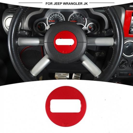 Alloy Center Steering Wheel sticker Decal Cover Trim For Jeep Wrangler JK 07-10