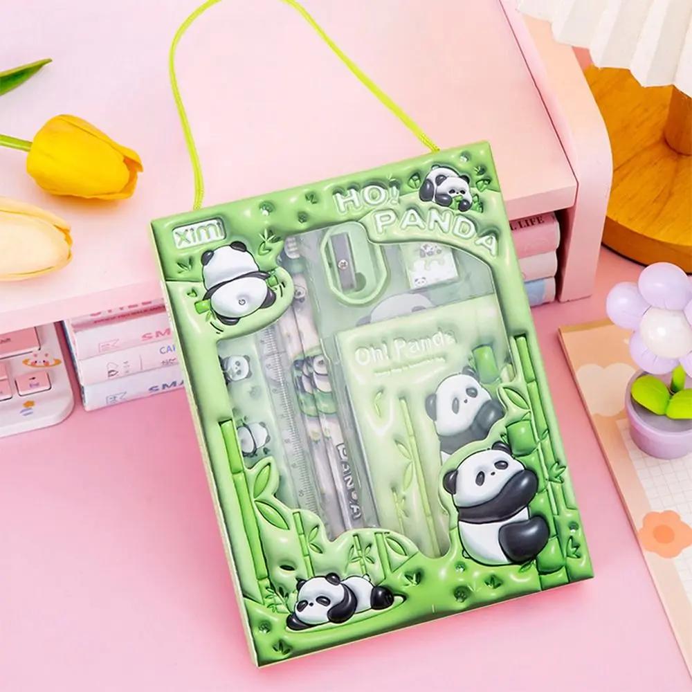 1 Set Cartoon Stationery Set Including Pencil Notebook Ruler Eraser Pencil Sharpener Student School Supplies Stationery Gifts