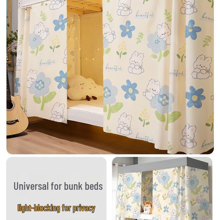 Bright Sun Blackout Dorm Bed Curtains for Students (Upper/Lower Bunk)