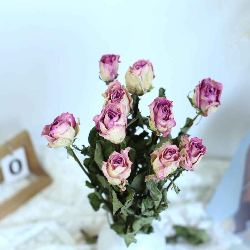 Yunnan Dried & Immortal Flowers Bouquet: Baby's Breath, Roses, Forget-Me-Nots for Home & Homestay Decor