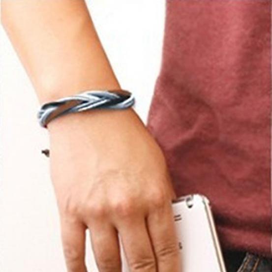 Unisex punk mode smycken charm konstläder armband flätad rep armring