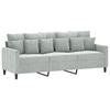 Vidaxl 3-Seater Sofa, Light Grey, 180 Cm, Upholstered In Velvet