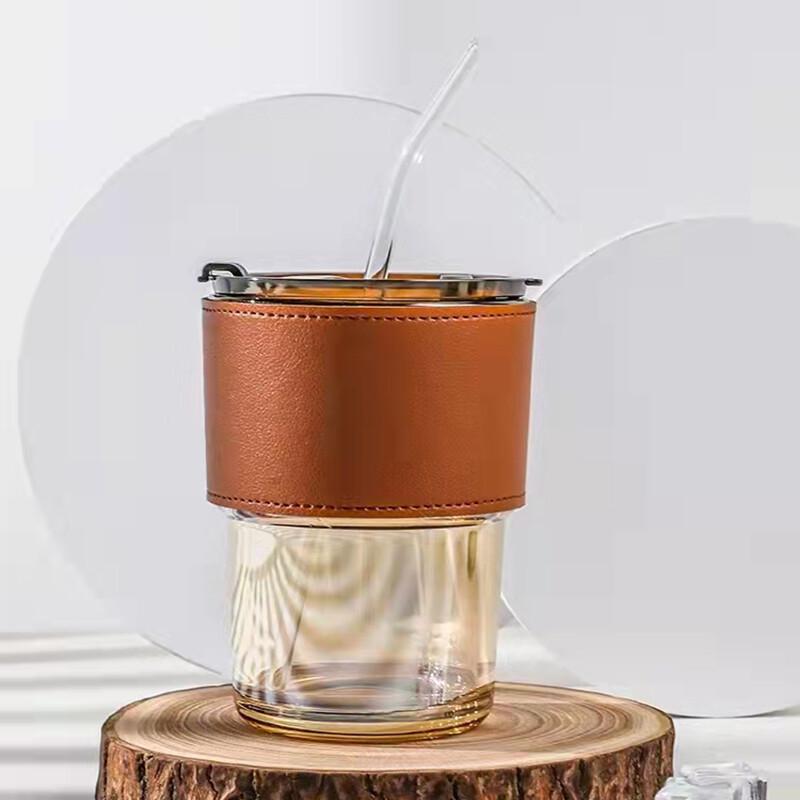 

Leves Bamboo Joint Glass Cup with Silicone Straw & Lid