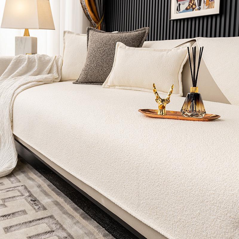 

Светильник для диванной подушки, роскошный современный универсальный чехол на четыре сезона, нескользящий чехол для дивана, простой тканевый чехол для подушки сиденья 90*210cm белый