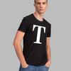 Fashion T-shirt White English Letter Font A B C D E F G Short Sleeve Tops O-neck Black Casual T-shirt Clothing Commuter Tops