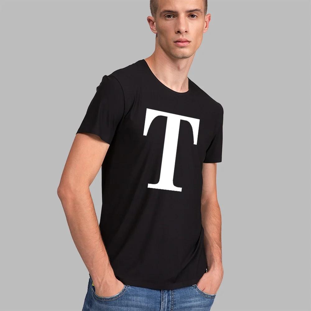 Fashion T-shirt White English Letter Font A B C D E F G Short Sleeve Tops O-neck Black Casual T-shirt Clothing Commuter Tops