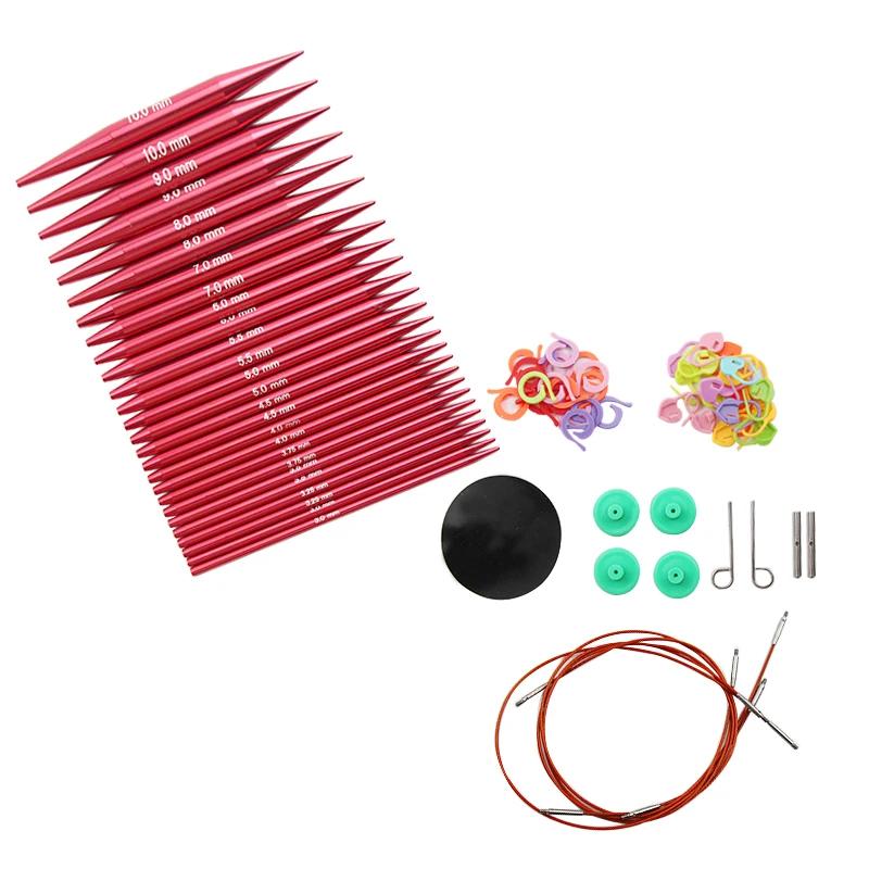 Aluminum Interchangeable Crochet Needles Circular Knitting Needles Set Weaving Yarn Knitting Tools Weave Accessories Kit