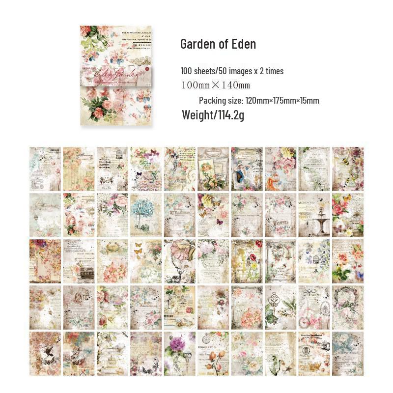 American Retro Floral Literary Journal Background Paper