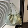 Drawstring Pleated Bucket Bag for Women's Trendy New Large Capacity Summer Casual One shoulder Versatile Tote Bag