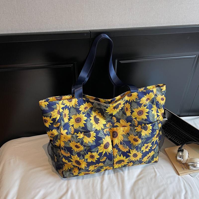 

Большая вместительная сумка через плечо женская сумка холщовая сумка 2025 новая ins тоут классная сумка-тоут для поездок на работу пляжная сумка жёлтый